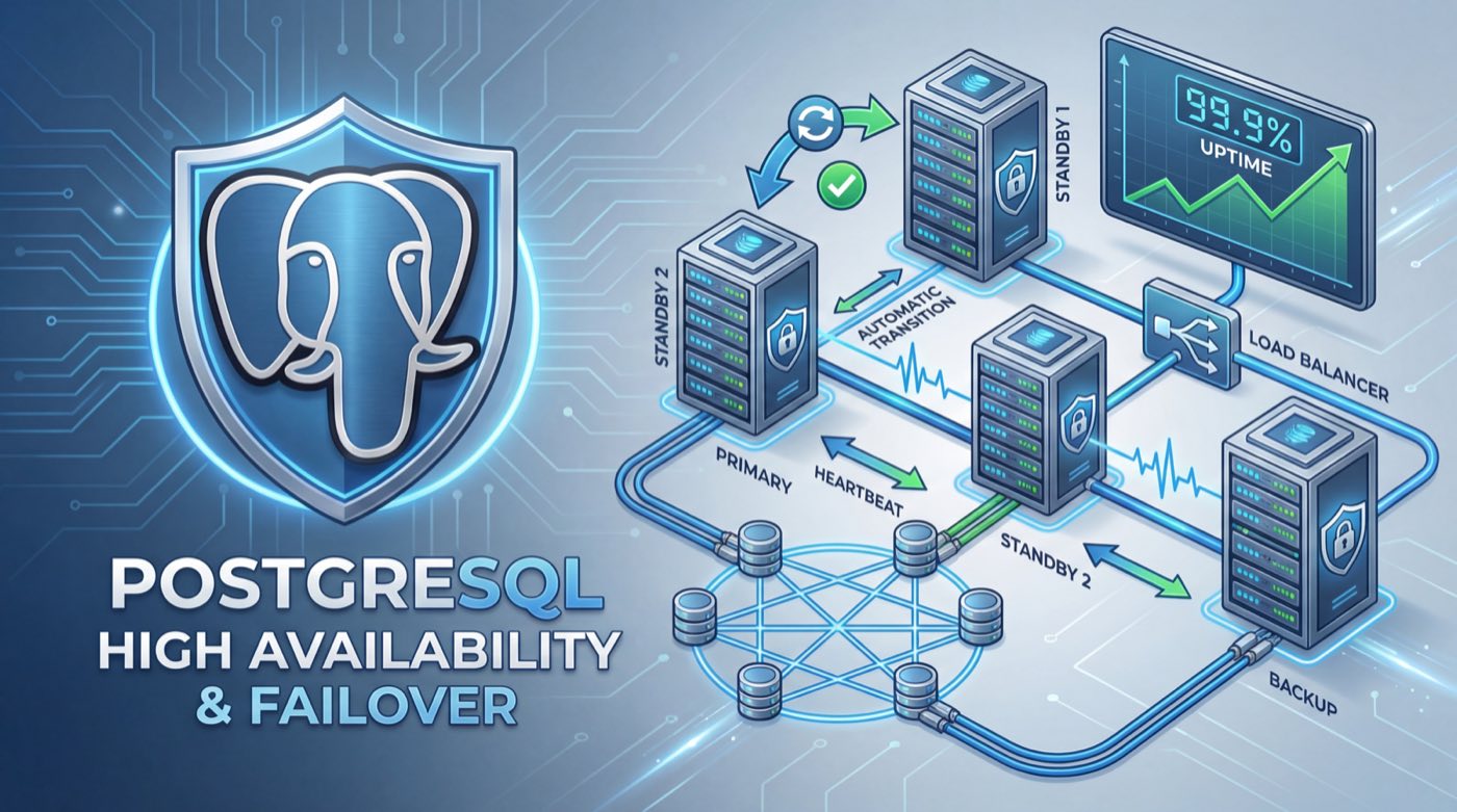 Illustration showing PostgreSQL high availability and failover